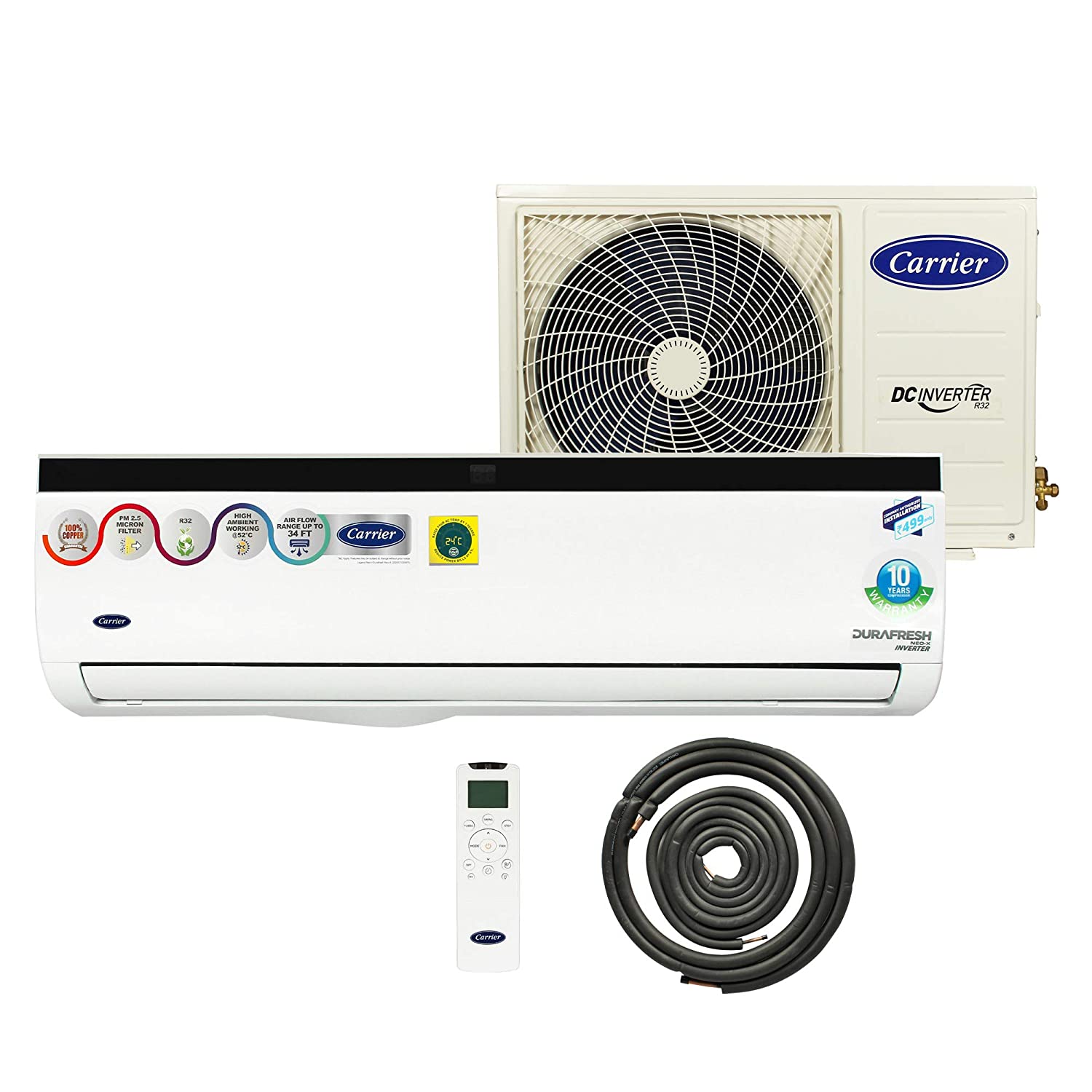 Carrier 1.5 Ton 3 Star Inverter Spilt AC CAI18DN3R39F0 Image