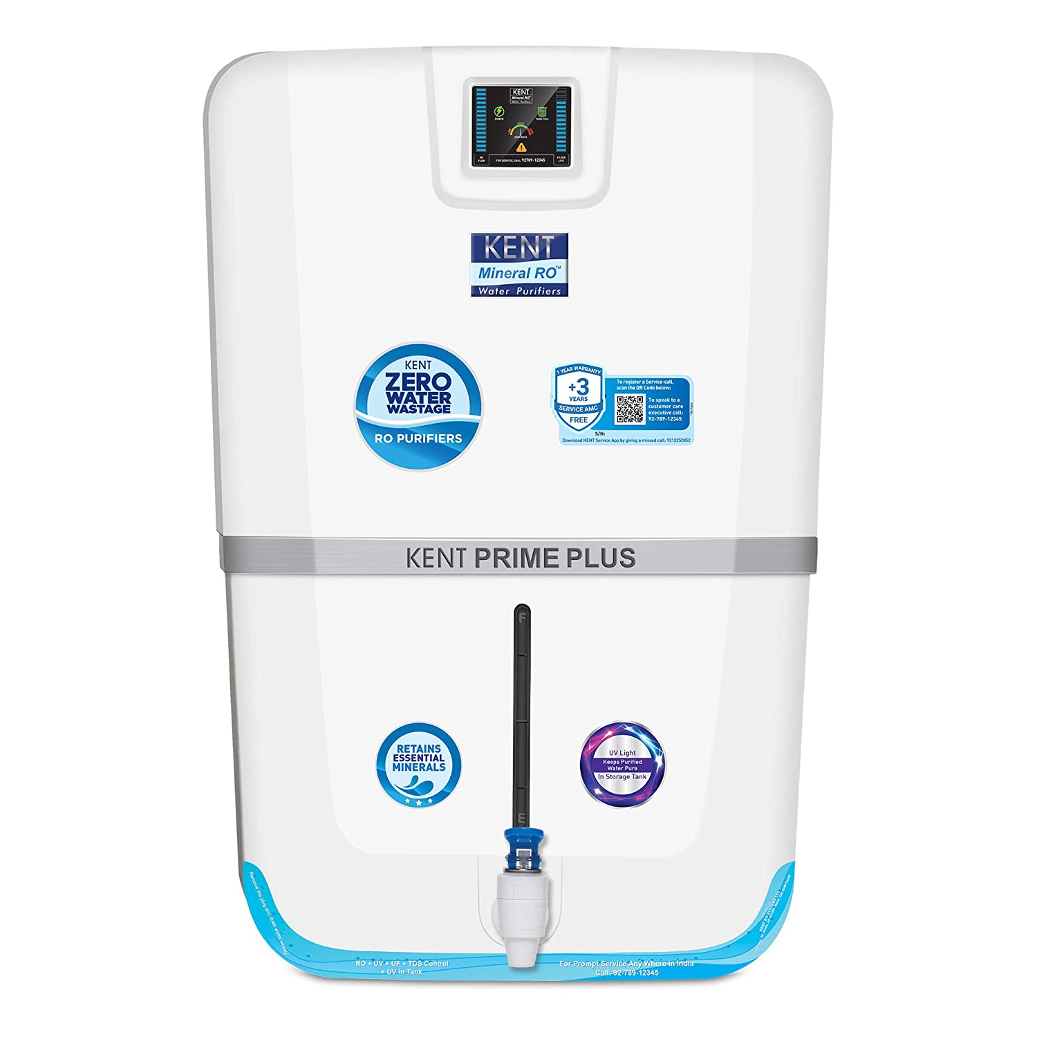 Kent PRIME PLUS- PURIFIER WITH DIGITAL DISPLAY OF PURITY 9L RO+UV+UF+<br />TDS Water Purifier Image