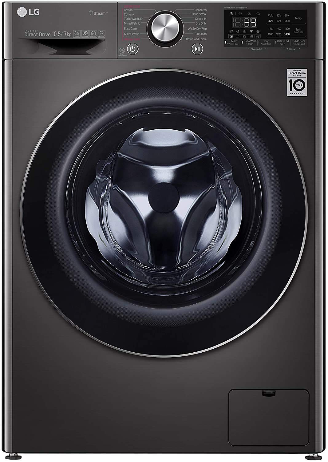 LG 5 Kg 7.0 Kg With Turbo Wash In built Heater Washer and Dryer FHD1057STB 10 Image