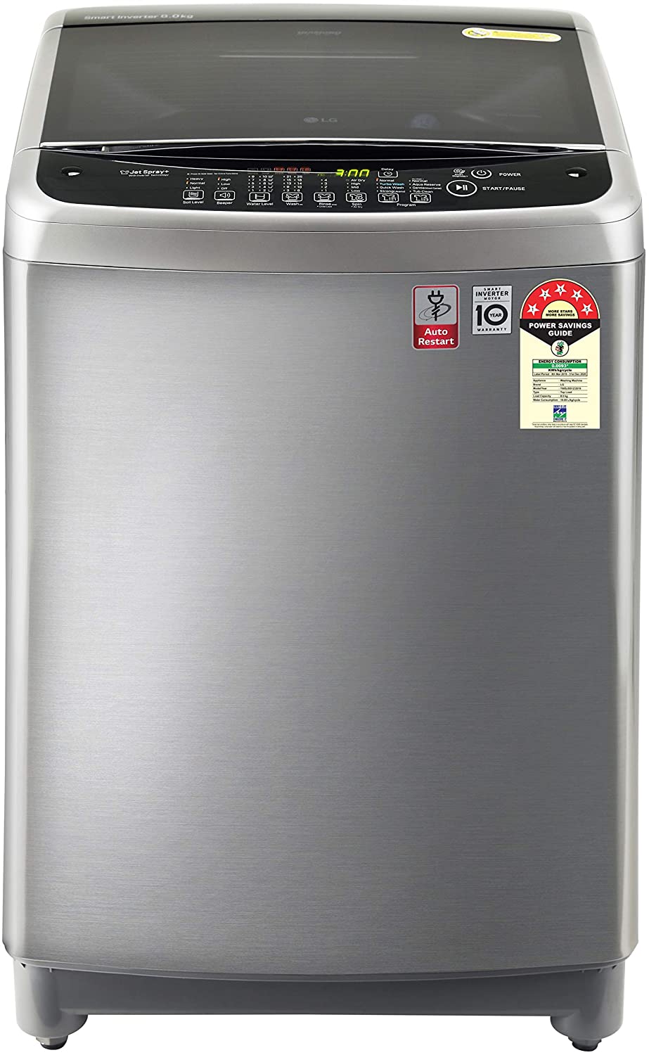 LG 8Kg Fully Automatic Washing Machine Stainless Steel T80SJSS1Z Image