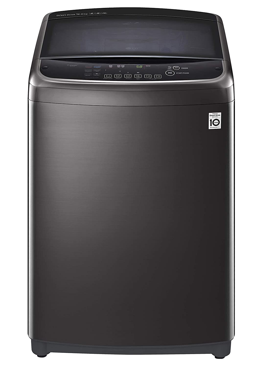 LG 12 Kg Fully Automatic Washing Machine Black Stainless Steel THD12STB Image