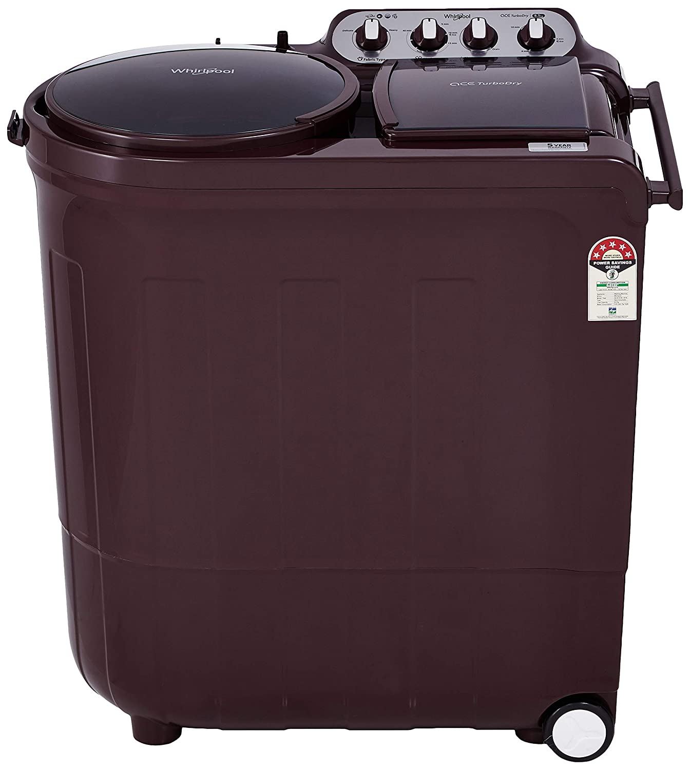 Whirlpool 8.5Kg Semi Automatic Washing Machine 5YR Wine Dazzle ACE 8.5 Turbo Dry Image