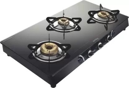 Preethi Blu Flame Sparkle Glass Manual Gas Stove Image