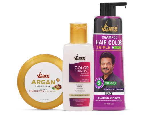 Vcare Shampoo Hair Color Black Combo Image