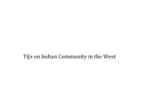 Tips on the Indian Community in the West