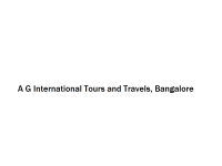 A G International Tours and Travels - Bangalore