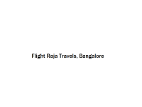 Flight Raja Travels - Bangalore