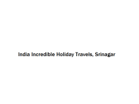 India Incredible Holiday Travels - Srinagar