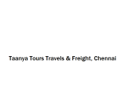 Taanya Tours Travels & Freight - Chennai
