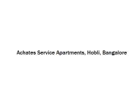 Achates Service Apartments - Hobli - Bangalore