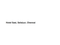 Hotel Sasi - Selaiyur - Chennai