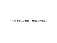 Rethna Bhavan Hotel - T Nagar - Chennai
