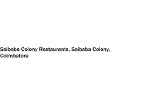 Saibaba Colony Restaurants - Saibaba Colony - Coimbatore