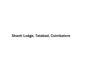 Shanti Lodge - Tatabad - Coimbatore