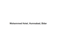 Mohammed Hotel - Humnabad - Bidar