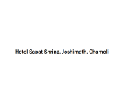Hotel Sapat Shring - Joshimath - Chamoli