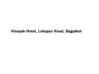 Vinayak Hotel - Lokapur Road - Bagalkot