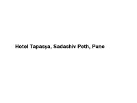 Hotel Tapasya - Sadashiv Peth - Pune