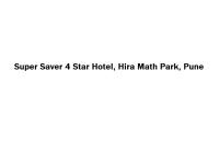 Super Saver 4 Star Hotel - Hira Math Park - Pune