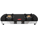 Pigeon Blackline Oval Glass Automatic 2 Burner Gas Stove