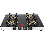 Pigeon Blackline Square Glass Automatic 4 Burner Gas Stove