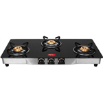 Pigeon Blackline Square Glass Automatic 3 Burner Gas Stove