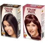 Color Mate Dark Brown and Mahogany Hair Color Cream