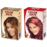 Color Mate Golden Brown and Burgundy Hair Color Cream