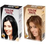 Color Mate Natural Black and Golden Brown Hair Color Cream