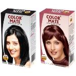 Color Mate Natural Black and Mahogany Hair Color Cream