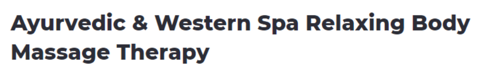 Ayurvedic & Western Spa Relaxing Body Massage Therapy - Wakad - Pune