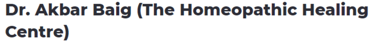 Dr. Akbar Baig (The Homeopathic Healing Centre) - Akkipet - Bengaluru