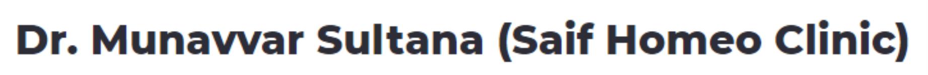 Dr. Munavvar Sultana (Saif Homeo Clinic) - Koramangala 6th Block - Bengaluru