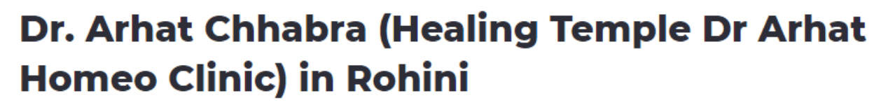 Dr. Arhat Chhabra - Rohini - Delhi