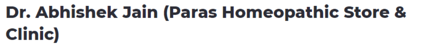 Paras Homeopathic Store - Maninagar - Ahmedabad