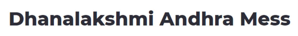 Dhanalakshmi Andra Mess - Iyyappanthangal - Chennai